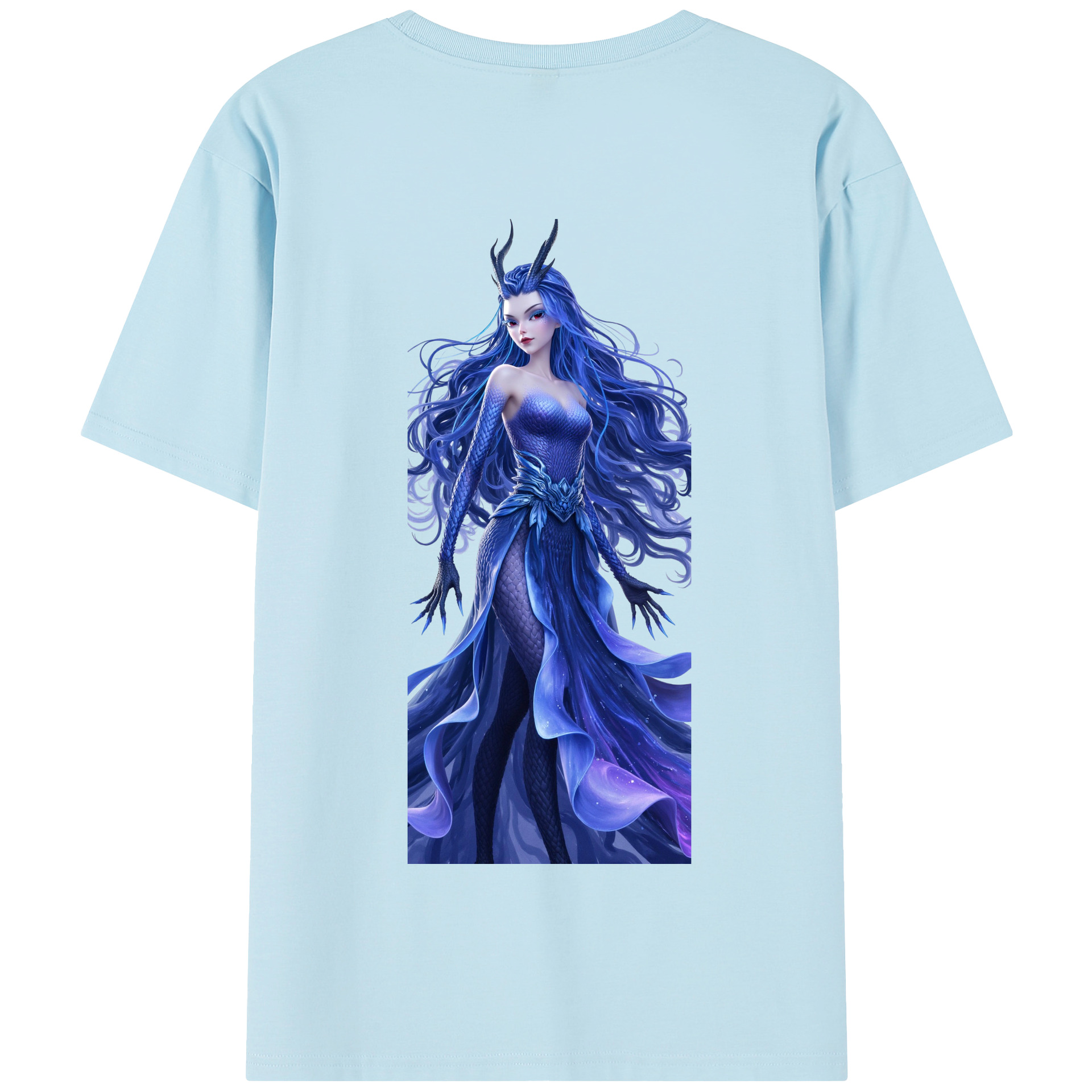 （画像用） Ne Zha 2 ナタ 魔童の大暴れ 綿100％半袖Tシャツ（背面プリント）
